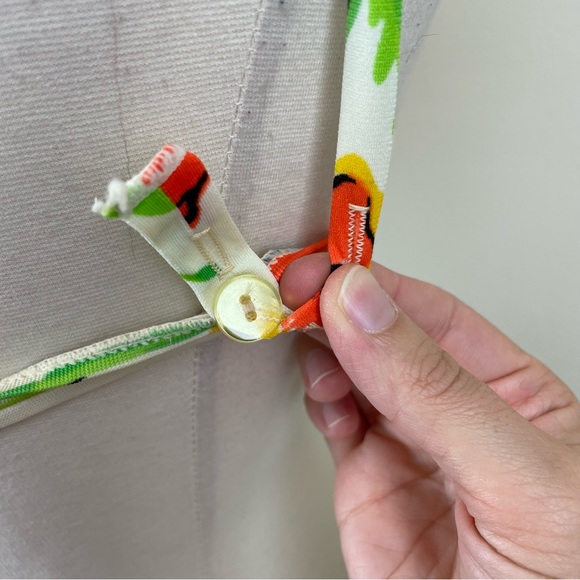 Vintage Lily Of France Swim Top Floral White Green Yellow Made In USA 36B - Picture 6 of 10